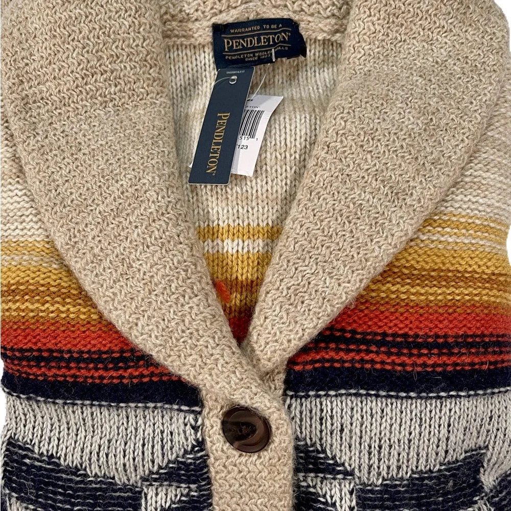 Pendleton Women’s Pure Shetland Wool Oversized Shawl Cardigan Brand New - Picture 6 of 7